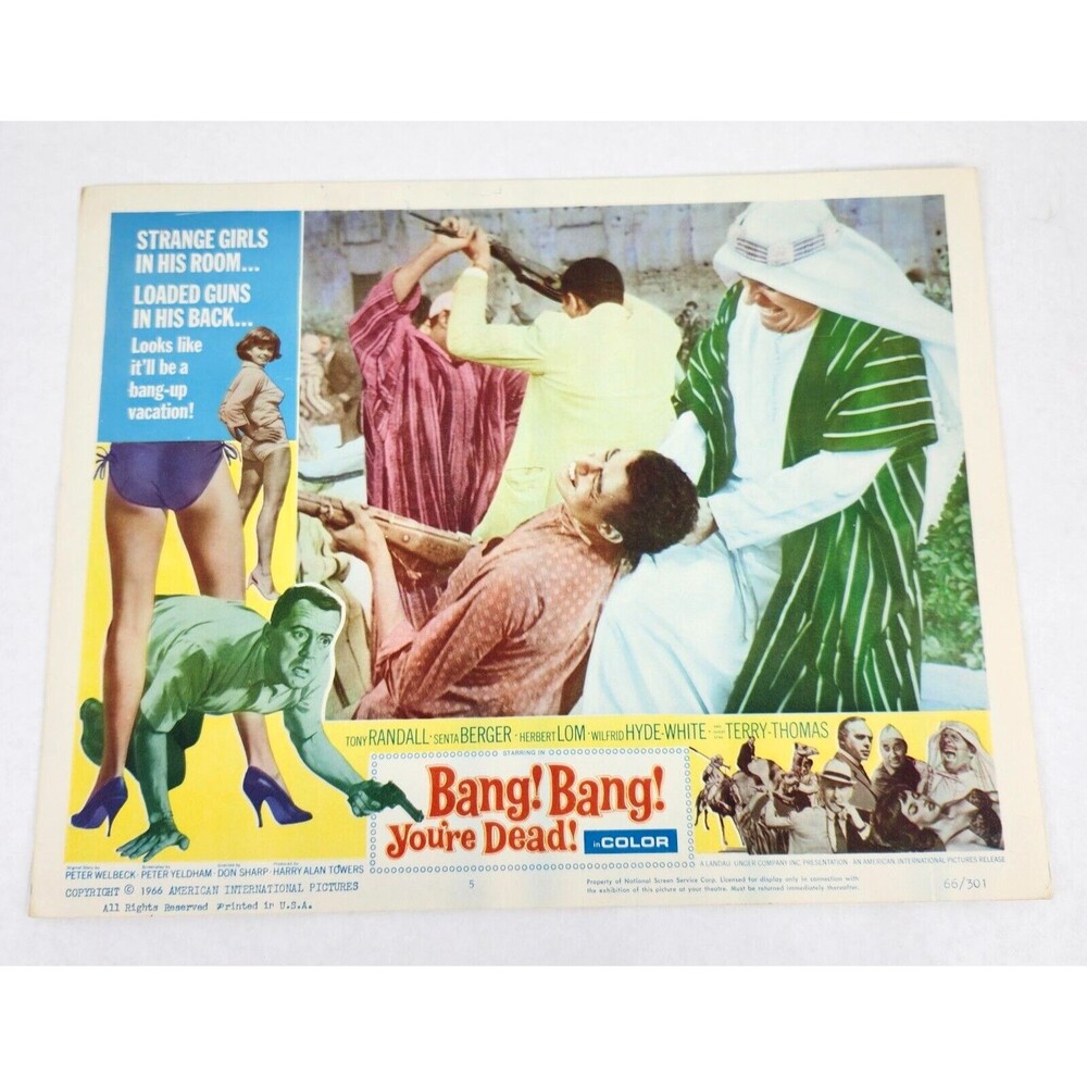 Bang Bang Youre Dead 1966 Lobby Card Movie Poster Comedy Spy Tony Randall UK
